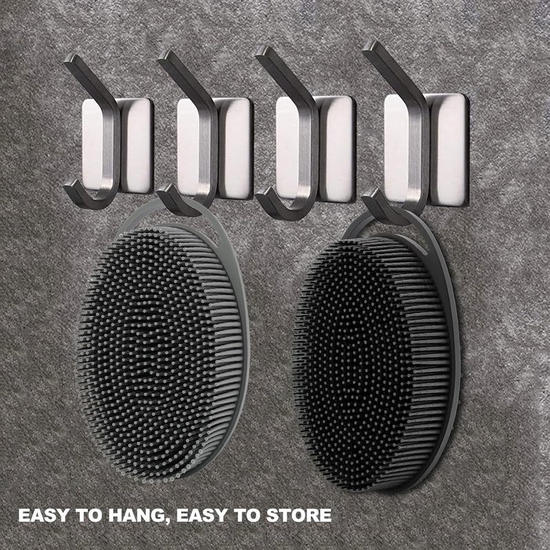 HAYSNA 2 Pack Silicone Body Scrubber, Loofah Double-Sided Body Brush,Shower Scrubber and Scalp Massager Shampoo Brush for Sensitive Kids Women Men All Kinds of Skin (Black & Gray) - Image 5